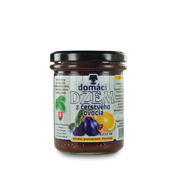 Džem slivka, pomaranč, škorica 212 ml