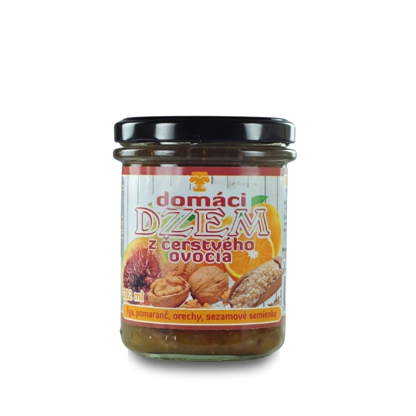 Džem figa, pomaranč, orechy, sezamové semienka 212 ml